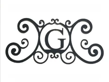 Iron Letter G Monogram Door Wall Decoration Plaque Metal Initial solid 2mm thick
