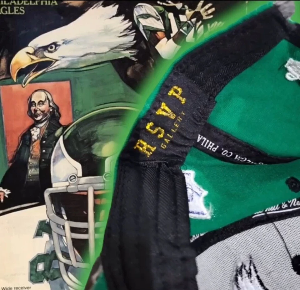 De colección Just Don Mitchell And Ness Philadelphia Eagles RSVP piel de serpiente SnapBack Foto 4 de 4