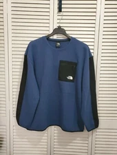NWT $75 The North Face Mens Tech Crew Neck Sweatshirt Shady Blue Black 2XL