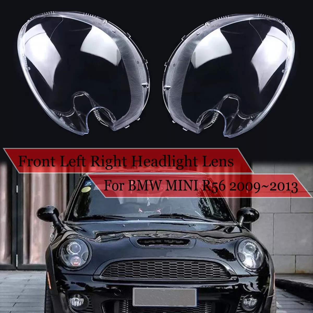 2x Headlight Transparents Lens Cover Lampshade For BMW Mini Cooper