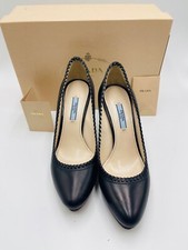 PRADA WOMAN SOFT CALFSKIN LEATHER PUMPS IN BLACK-SIZE 38.5 NIB