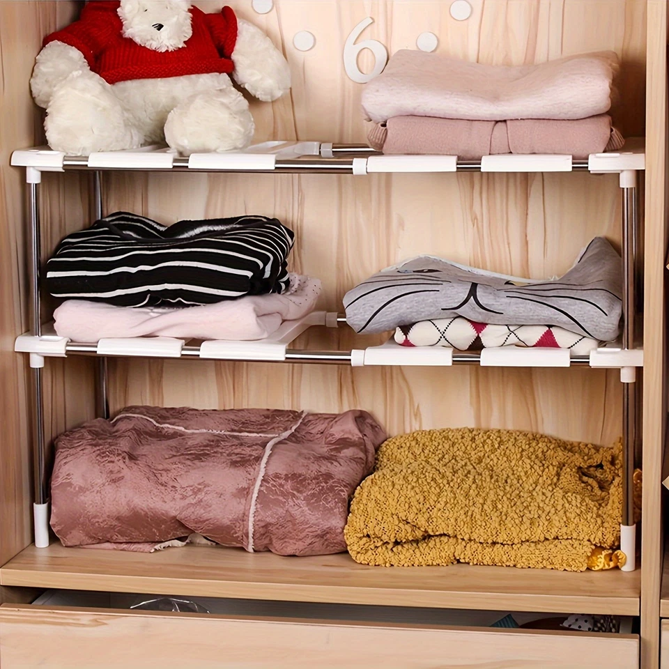 Расширяемый шкаф полка органайзер стойка, штабелируемый кухни под раковину хранения - Изображение 4 из 4