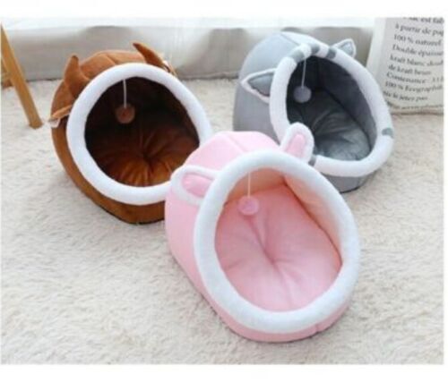 Cats Dog Anti-Slip Warm Kennel Cartoon Pets Nesting Bed Soft Fleece Cave Cushion - Picture 16 of 25