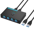 SGEYR USB 3.0 Switch 2 Computers Sharing 4 USB Devices with 2 USB Cables