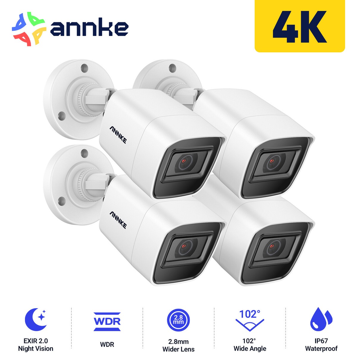 ANNKE 4K 8MP 5MP 1080P Video Outdoor Security Camera Night Vision