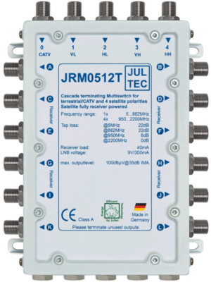 Jultec JRM0512T Multischalter 5/12 - kein Netzteil 4K UHD HDTV FullHD