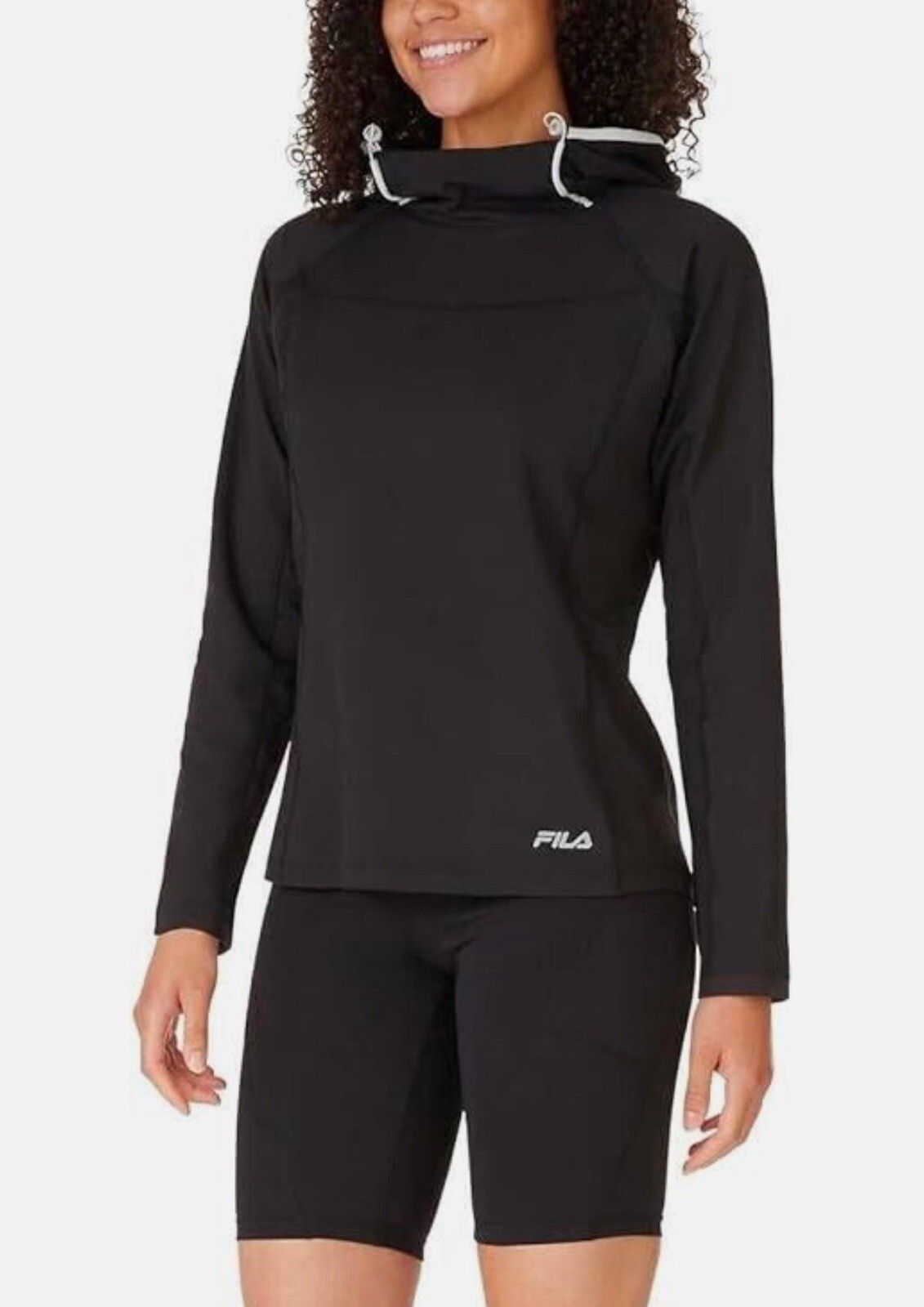 NUOVO! FELPA CON CAPPUCCIO DONNA FILA PULLOVER PESO MEDIO TRASPIRANTE ALLENAMENTO! VARIETÀ