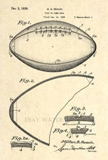 Official Football Patent Art Print - Vintage Antique NFL 1938 Football - 37