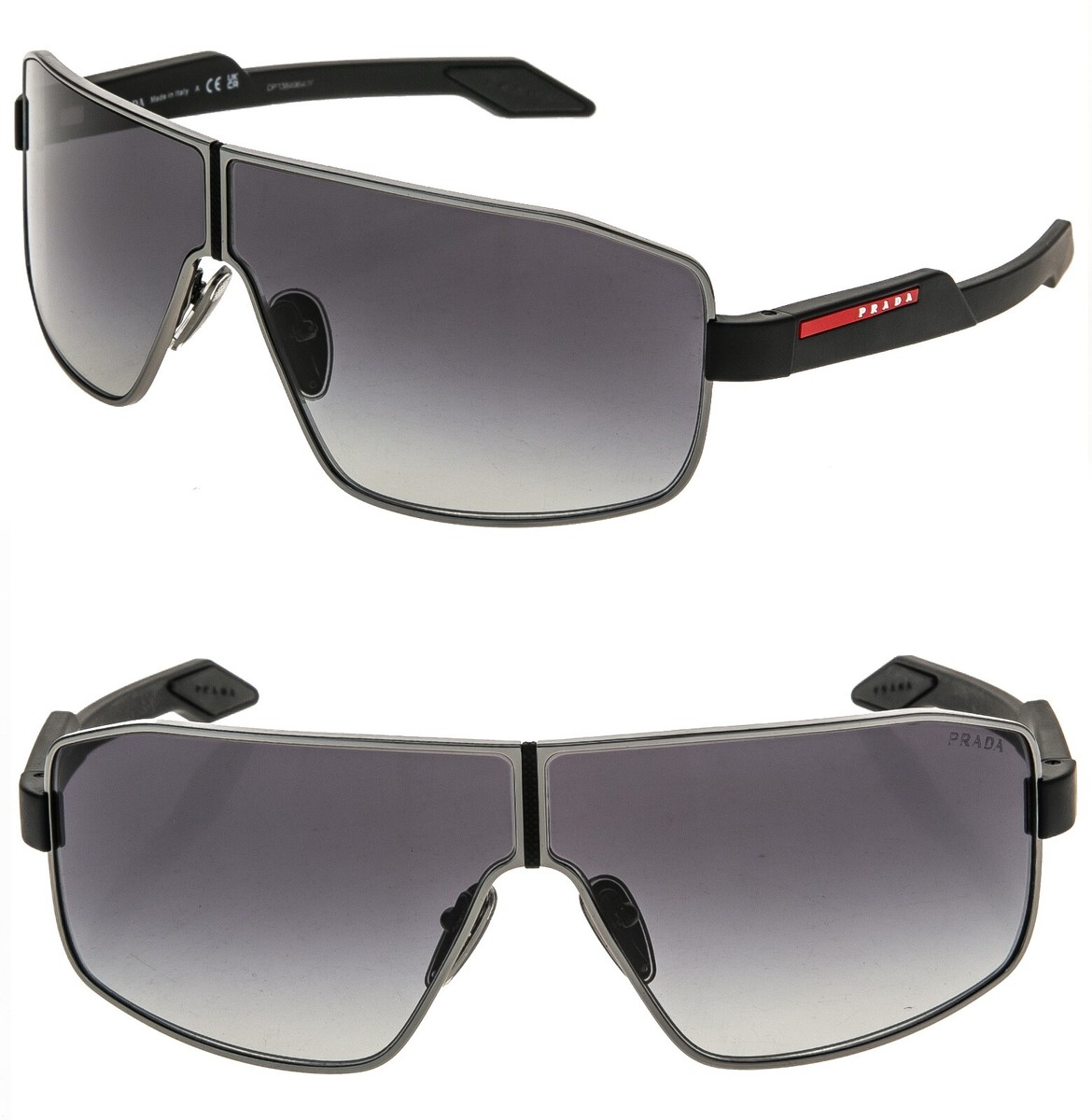 PRADA 54Y Linea Rossa Sport Active Sunglasses Matte Black Gunmetal