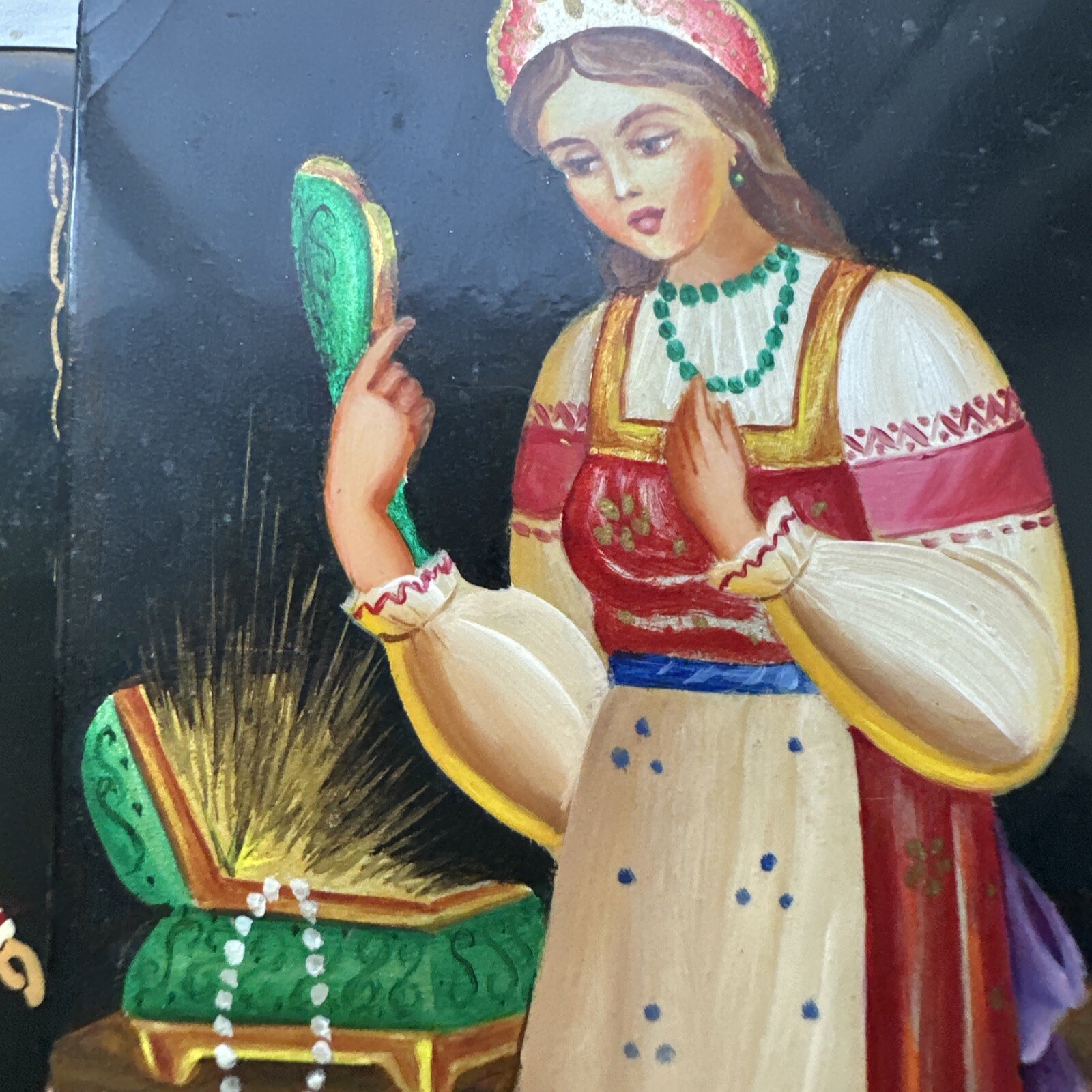 Lot of 2 Vintage Russian Hand Painted Lacquer Box 2 signed prince