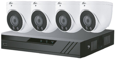 8CH DVR 8MP mit 1TB HDD & 4x 5MP Turret Kamera, weiß - CVPLUS-8-4DOME-1TB-W