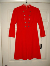 Women's Tommy Hilfiger Red Button Trim Dress Size 2 NWT