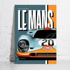 Steve McQueen Le Mans Poster - Porsche 917 - Wall Art A3 Homage Print