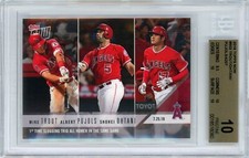 2018 TOPPS NOW MLB #502 MIKE TROUT, SHOHEI OHTANI, PUJOLS RC - BGS PRISTINE 10