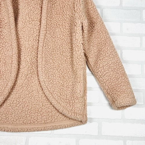 Abercrombie Kids Sherpa Fleece Cardigan Sweater Size 13/14 Pink Peach So Soft - Picture 4 of 14