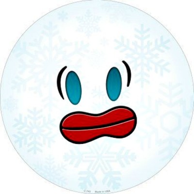 Frazzle Face Snowflake 12'' Round Metal Sign Winter Snow Holiday Emoji Wall Decor