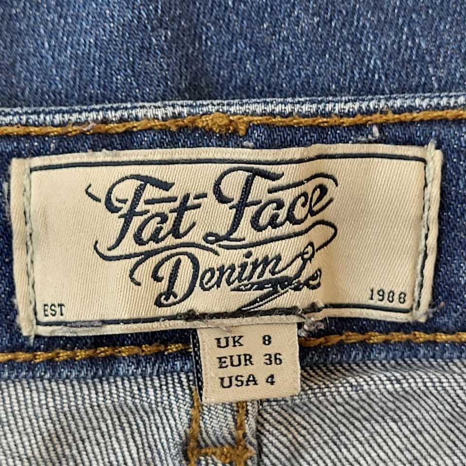 Fat Face Faded Blue Straight Leg 3/4 Crop Denim Jeans Uk Women's 8 W26 L23 G722 - Image 4 of 4