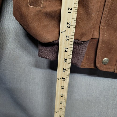 Vintage - 1980s Italian Vyctorlux Alta Moda Men's Brown V Bomber Jacket - L - Picture 9 of 10