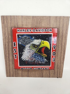 1980s Vintage Harley Davidson Carnival Boardwalk County Fair Prize Mirror 6'' x6''