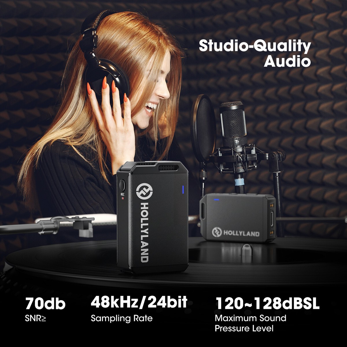 HOLLYLAND LARK MAX DUO ペンダント/風防オプション付き Amazon.com: Hollyland LARK MAX Duo Wireless Mic System with