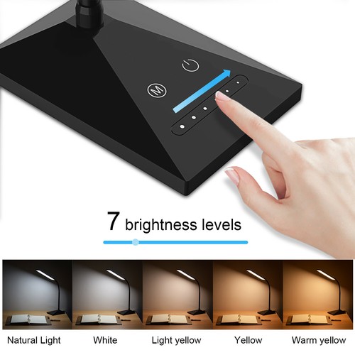 12W LED Desk Lamp Flexible Touch Sensor 5 Mode Reading Lamp Night Light USB Port - Picture 7 of 12