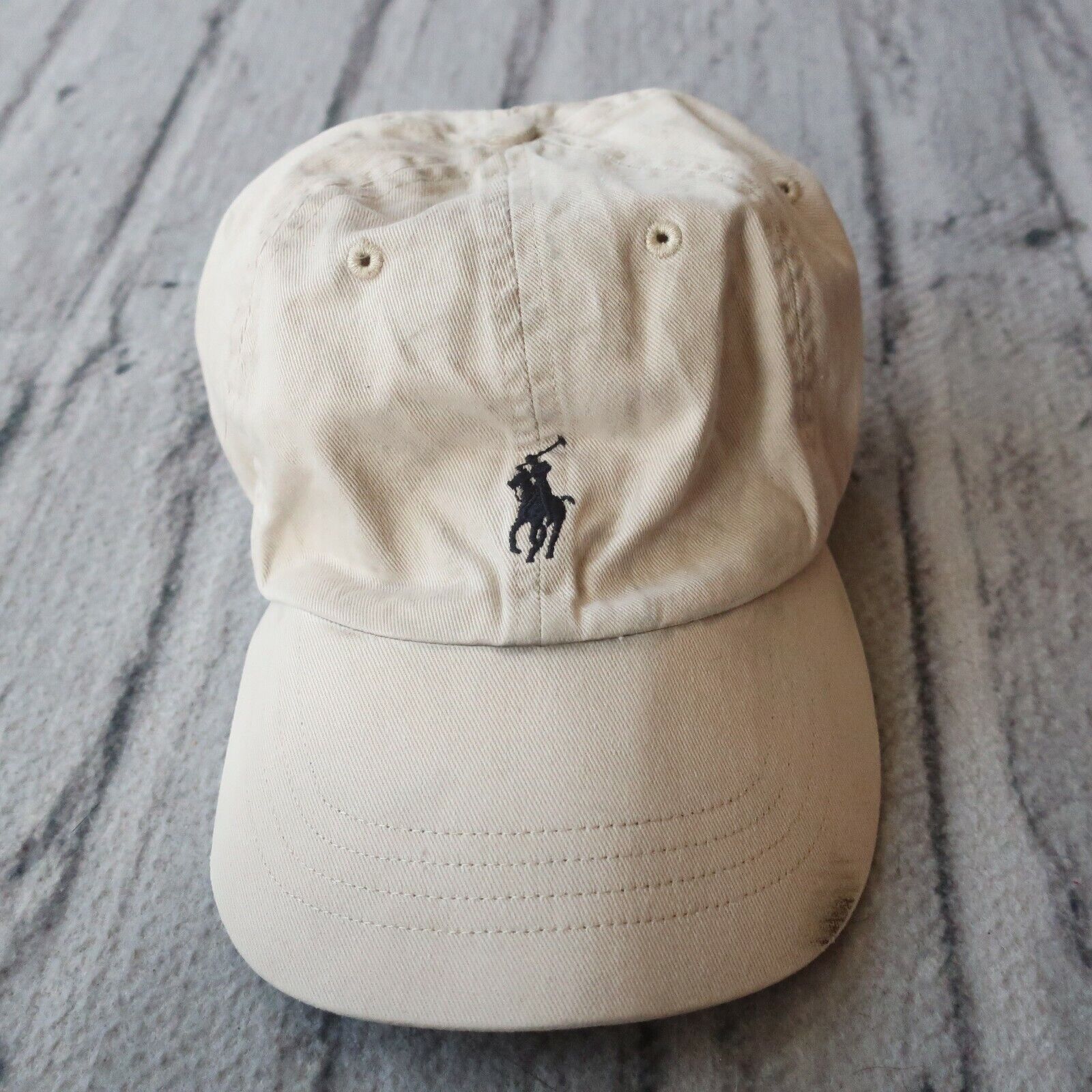 Logo Ralph Cap Lauren Distressed Polo Tan Hat Leather Strapback Pony | eBay Vintage