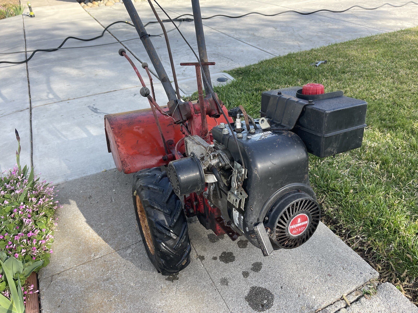 Big Red Troy Bilt Horse RotoTiller With Owners Manual Upgraded Motor eBay