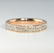 18K White Rose Yellow Gold Filled ALL round made with Swarovski Crystal Ring 147