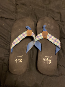 yellow box sequin flip flops