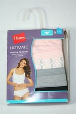 25A99 Hanes 41KUC5 Ultimate Cotton Comfort Hipster Panties 4-Pack 9/2X Asst