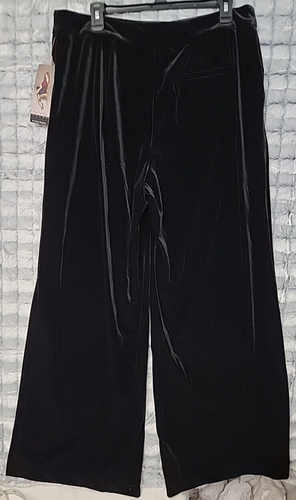 Sofia Vergara Jeans Velvet Wide Leg Black Pants Women's Size 14 Soft Stretch - Picture 3 of 3