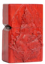 Natural Rosewood Carved Jambhala Lighter Box For Zippo Insert Kit(Case Only)
