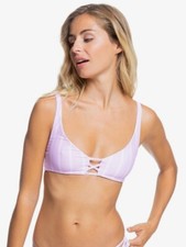 Roxy Sea  Waves Revo Reversible Triangle Bikini Top Orchid Petal Fly Times NWT