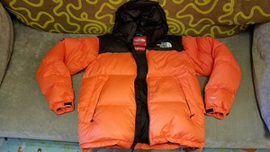 supreme tnf orange nuptse