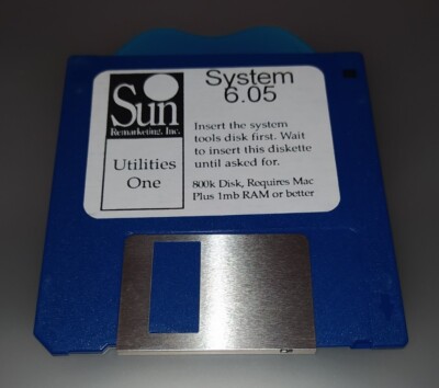 Apple Mac OS 6.5 Utilities One 800K Diskette Macintosh original Sun Remarketing