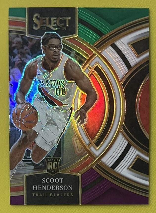 2023-24 Panini Select NBA Scoot Henderson RC #129 Premier Green/White/Purple