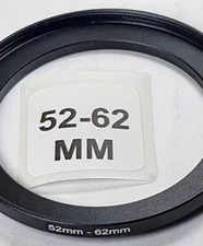 52-62mm Metal Step Up Adapter Ring 52mm Lens to 62mm Filter Converter E52-E62