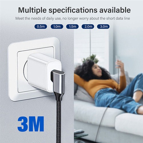 90° Grad Winkel Usb-C Auf Usb-C Ladekabel Schnell Laden Typ Sync Kabel - Picture 6 of 22