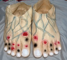 Halloween Cosplay Gross Giant Silicone Foot Covers Zombie Dead Nasty VINTAGE