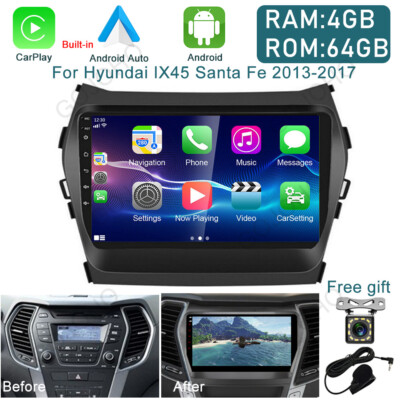 4+64GB For Hyundai Santa fe ix45 2013-17 Android 13 Car Radio Stereo GPS Carplay