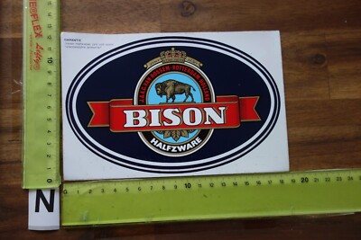 Alter Aufkleber Tabak Zigaretten BISON Halfzware J.&A.C. van Rossem