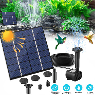 #ad #ad Solar Power Fountain Submersible Water Pump Bird Bath Pond Garden Decor 180L h $8.48