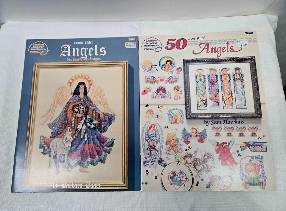 Cross Stitch Pattern Booklets Charts Lot of 5 Angel Theme Leisure Art/American - Image 3 of 4