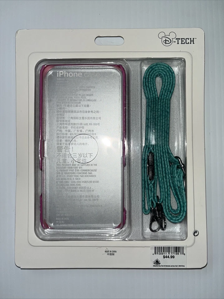 Disney Parks Pink 2020 D-Tech Alice In Wonderland Teacup X/XS iPhone Case Strap - Image 2 of 2