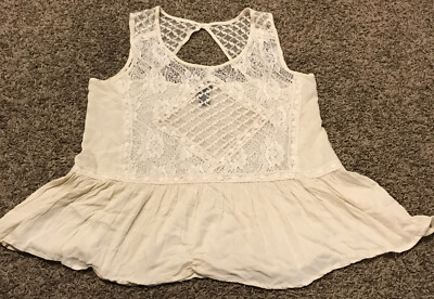 Rue 21 Womens XL Rayon Lace Blouse Sheer A43