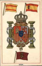 Patriotic Coat of Arms & Country Flag EFA Series c1910 Postcard SPAIN