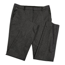 The Kooples Women  s 98 Wool Blend With Leather Trim Gray Sz 40 Dress Pants EUC