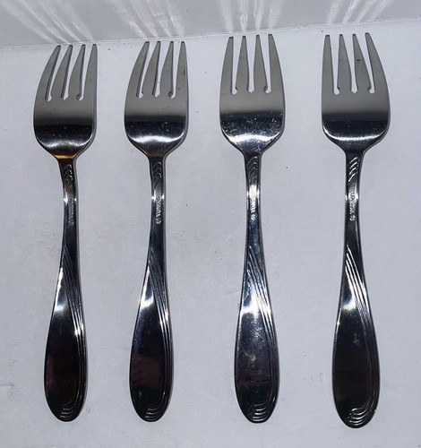 8 Oneida Camber Cresta Salad Forks 6-5/8" Windswept Scroll Flatware Silverware - Picture 7 of 10