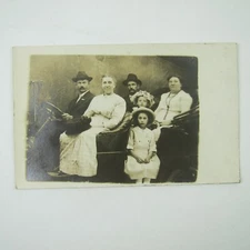 RPPC Photo Postcard People Sit Old Car Homan & Raman Family Ohio Antique 1910s