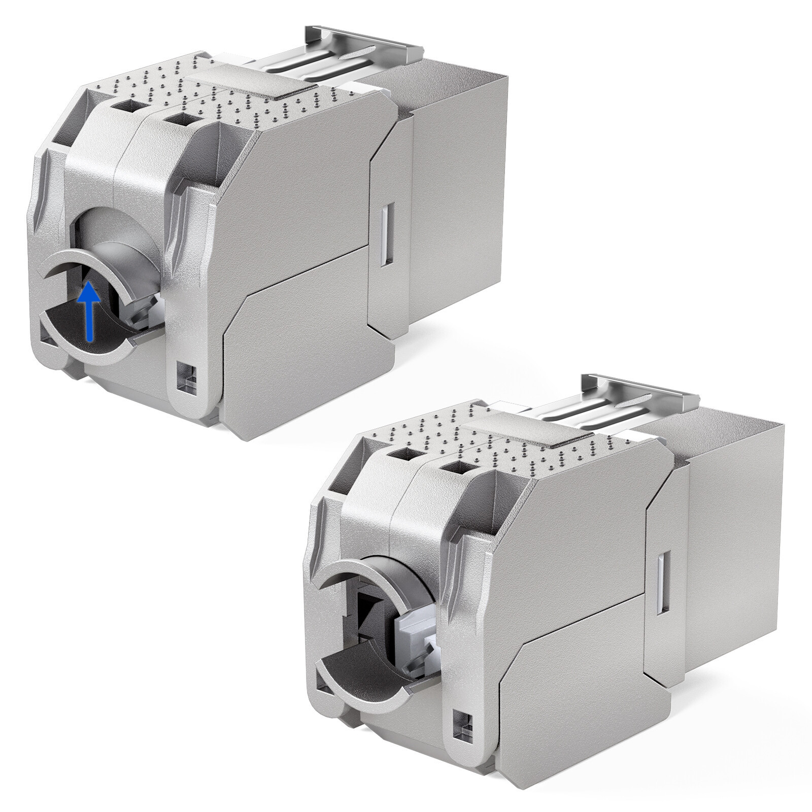 HB-DIGITAL Keystone Modul RJ45 CAT 8 LSA STP - Silber (5858